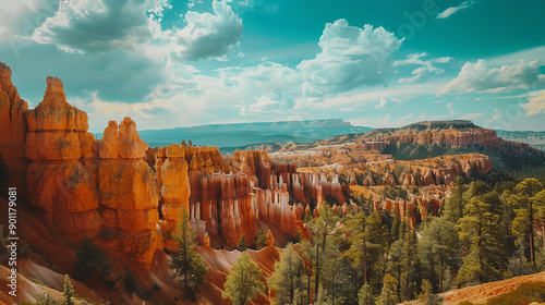 Bryce Canyon in Utah is a national park with stunningly vibrant and picturesque natural scenery. It's a prime destination for tourists and travel enthusiasts.