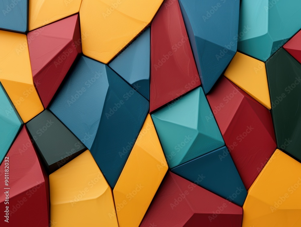 Fototapeta premium abstract geometric shapes in vibrant colors