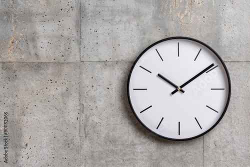 Wallpaper Mural modern minimalist wall clock on concrete background Torontodigital.ca