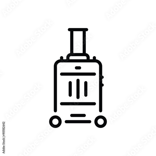 Black line icon for suitcase