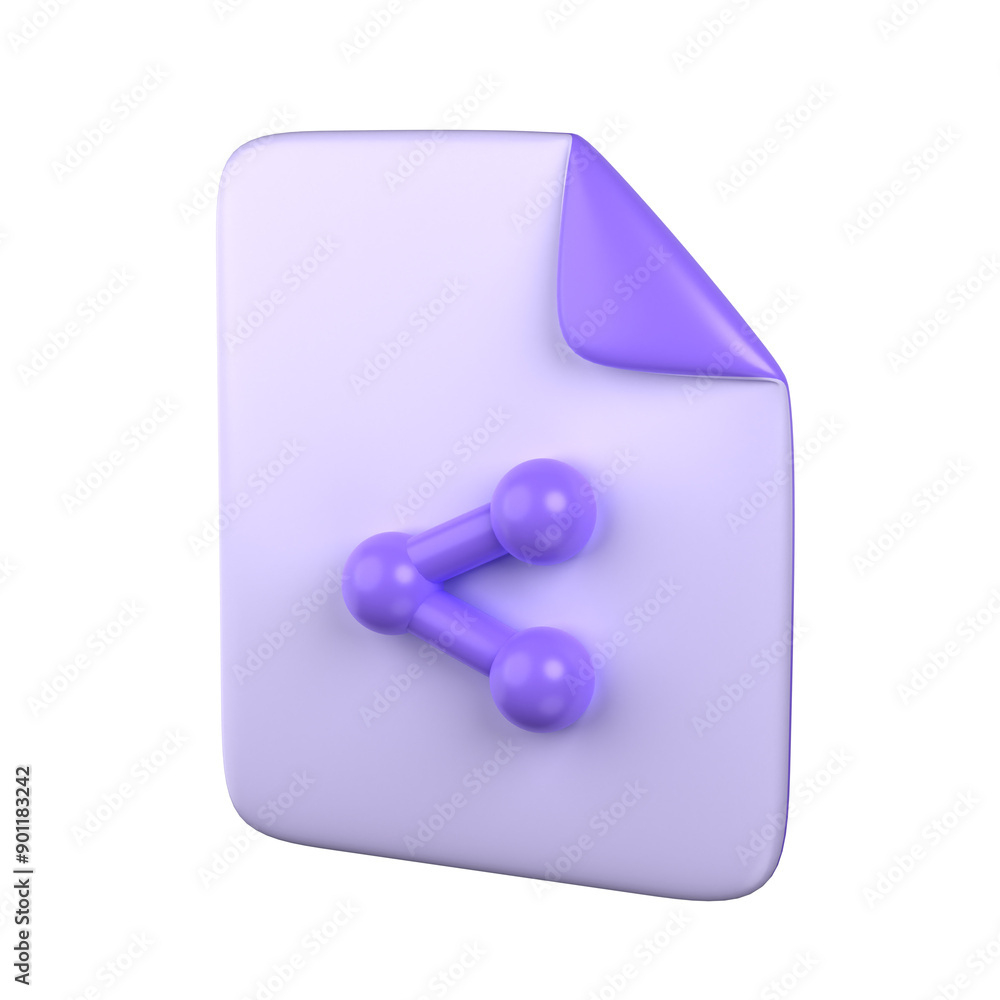 Share File 3D Icon Illustration Share File 3D Icon Illustration