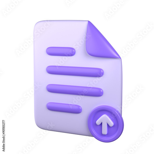 Upload Document 3D Icon Illustration