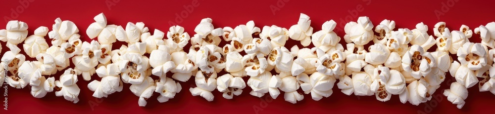 Delicious popcorn on a red background Delicious popcorn on a red background