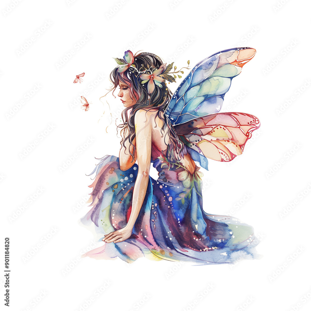 Pink fairy watercolor PNG file Transparent background Pink fairy watercolor PNG file Transparent background