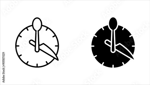 time eat lunch icon set, hour healthy food, diet fast concept, vector illustration on white background