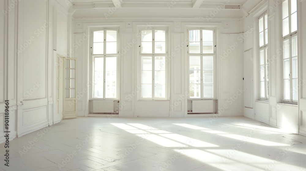 Obraz premium Empty Room: Minimalistic and Versatile Space Ready for Various Uses