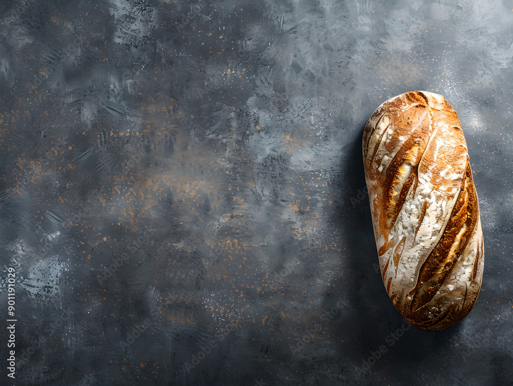 Naklejka premium delicious looking freshly baked bread, food photography