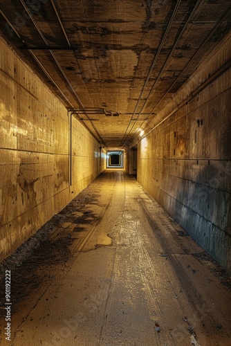 Dark Tunnel With Light At End