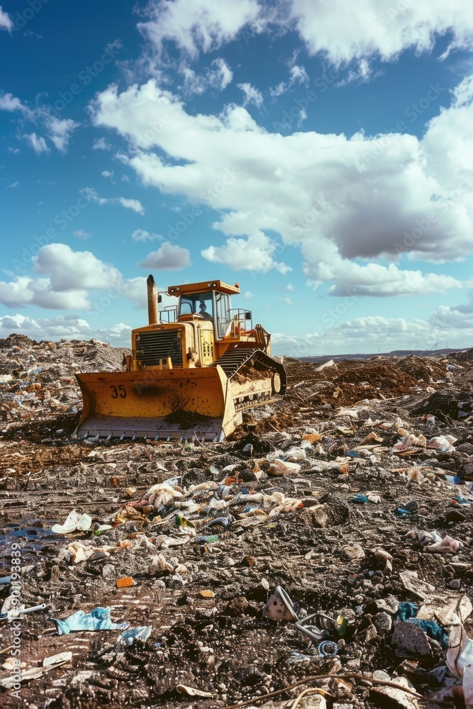 Bulldozer on Trash Pile Bulldozer on Trash Pile