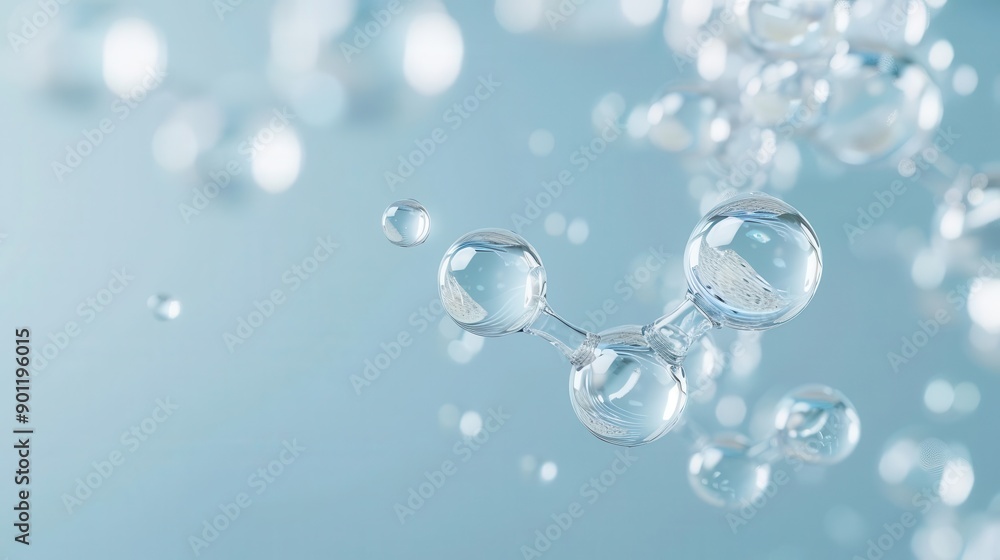 Abstract image of water molecules, science, technology, and innovation. Abstract image of water molecules, science, technology, and innovation.