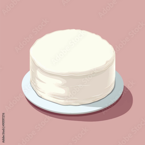 Simple white frosted cake