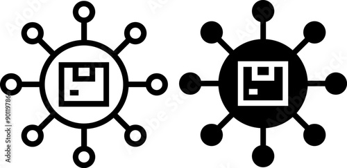 Distribution Package Icon Set. 
