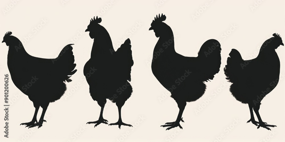 Fototapeta premium Chickens Standing Together