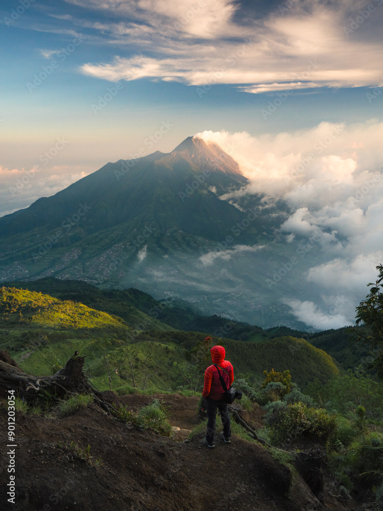 Obraz premium The great Merapi Volcano in Java Island, indonesia.