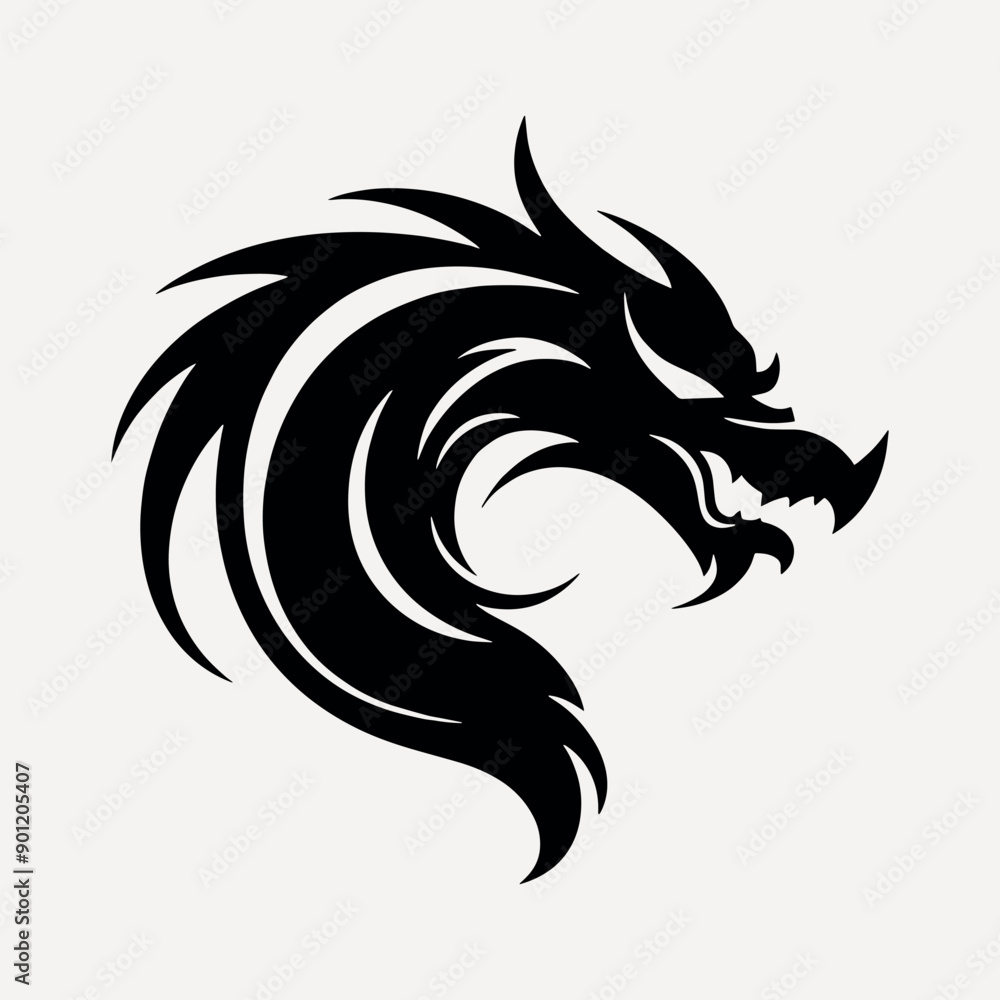 Fototapeta premium Fierce dragon tattoo design