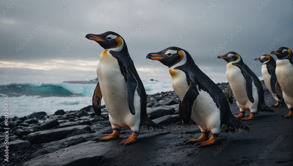 Obraz premium penguin on the rocks