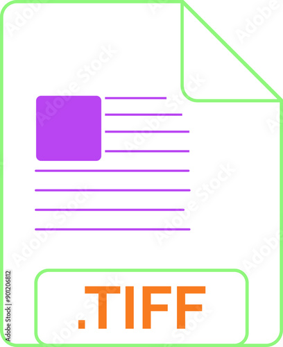 TIFF File icon little lines outline