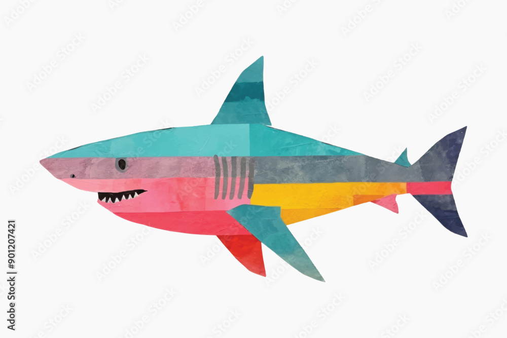 Fototapeta premium Colorful abstract shark illustration