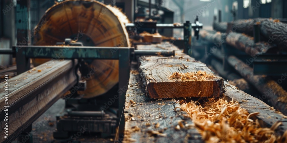 Woodworking machinery at work Woodworking machinery at work