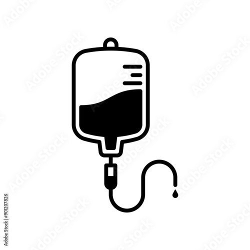 Blood bag icon isolated on white background.