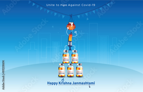 Happy Krishna Janmashtami and dahi handi breaking activity.