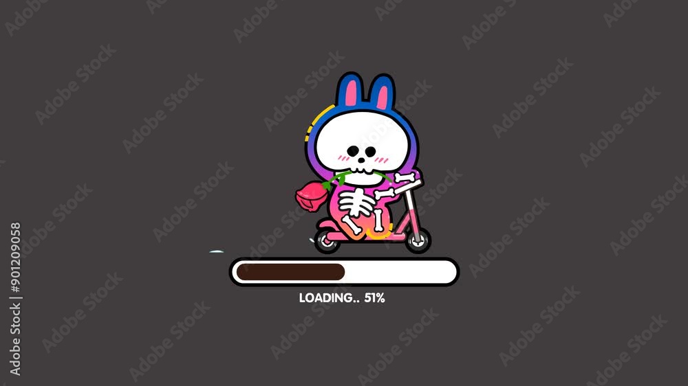 Loading Cartoon Animation Video on Brown and Green Screen Background | Romantic Theme | Skeleton with roses | Download Progress, Preloader Animation Web Design Template. Seamless Loop Animation 4K Loading Cartoon Animation Video on Brown and Green Screen Background | Romantic Theme | Skeleton with roses | Download Progress, Preloader Animation Web Design Template. Seamless Loop Animation 4K