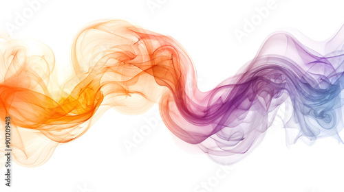 Colorful Smoke Waves Illustration on White Background