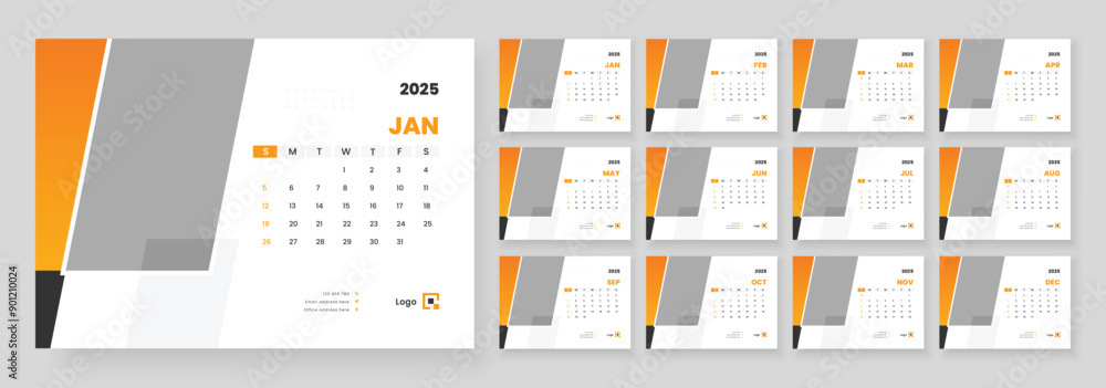 Calendar 2025 planner corporate template design, Template for annual calendar 2025, Office Calendar 2025, Week starts on Sunday. Calendar 2025 planner corporate template design, Template for annual calendar 2025, Office Calendar 2025, Week starts on Sunday.