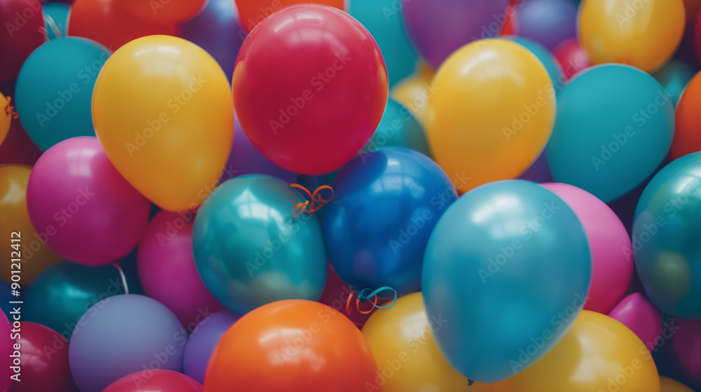 A bunch of colorful balloons in a bunch A bunch of colorful balloons in a bunch