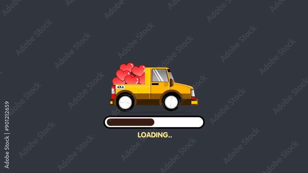 Loading Cartoon Animation Video on Black and Green Screen Background ...