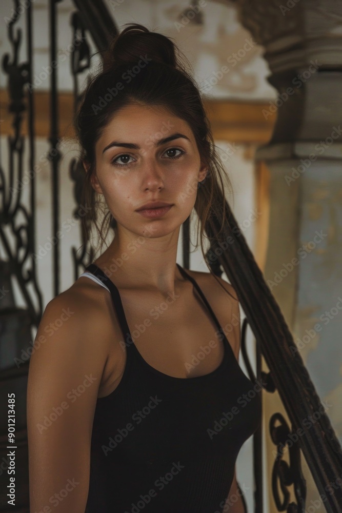 Fototapeta premium Woman in Black Tank Top Posing