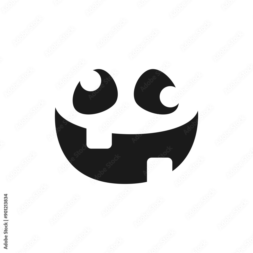 Cute Happy Monster Face, Jack O Lantern Halloween Pumpkin Icon Silhouette. Scary Funny Evil Facial Expression Simple Design Element. Creepy Horror Illustrations. Cute Happy Monster Face, Jack O Lantern Halloween Pumpkin Icon Silhouette. Scary Funny Evil Facial Expression Simple Design Element. Creepy Horror Illustrations.