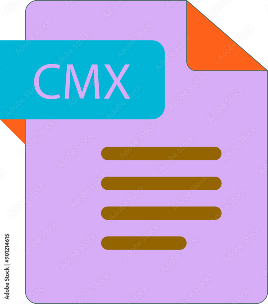 CMX File icon with folded style document CMX File icon with folded style document