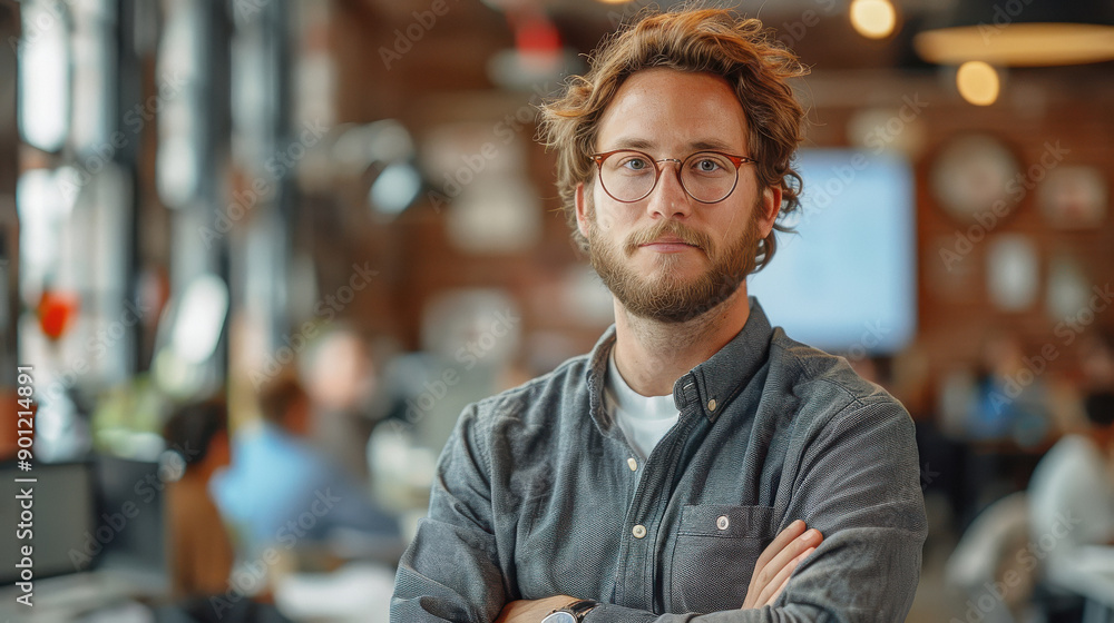Fototapeta premium young man software designer standing confidently