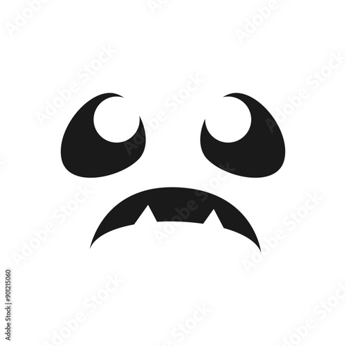 Wallpaper Mural Scary Monster Face, Jack O Lantern Halloween Pumpkin Icon Silhouette. Cute Funny Evil Facial Expression Simple vector design element. Creepy Horror Illustrations. Torontodigital.ca