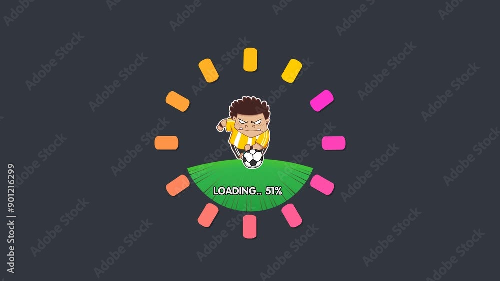 Loading Cartoon Animation Video on Black and Green Screen Background ...