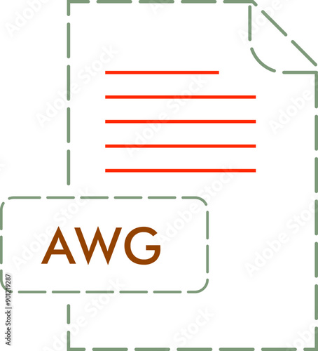 AWG File format icon rounded dashed outline