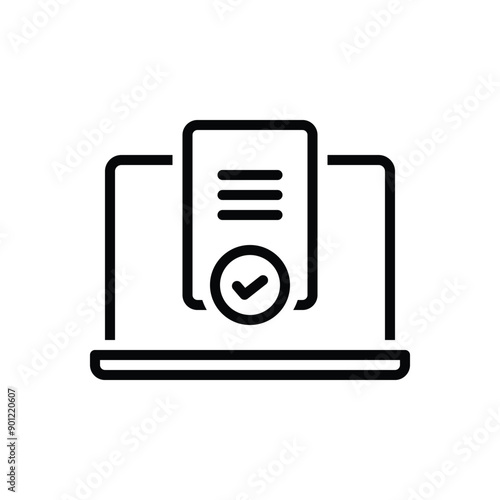 Black line icon for checkout
