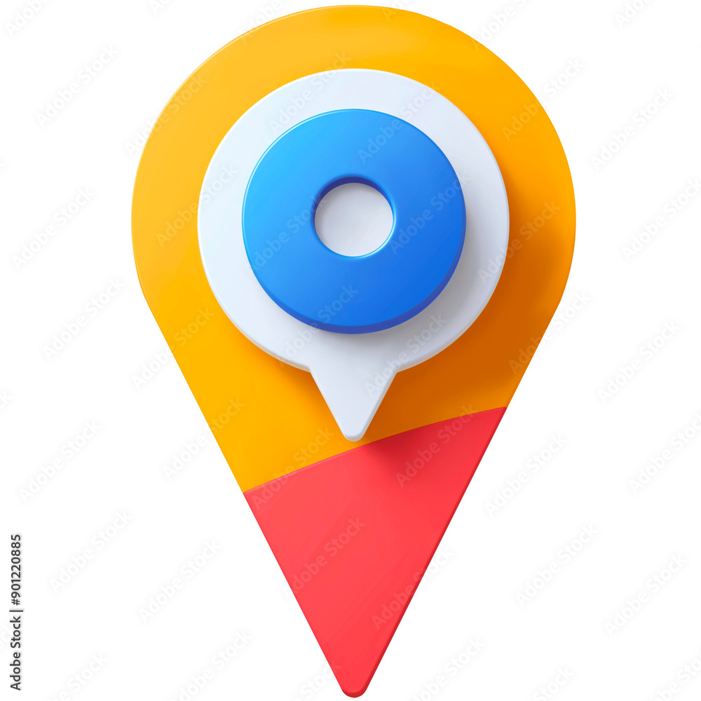Colorful 3D Location Pin Icon. Colorful 3D Location Pin Icon.