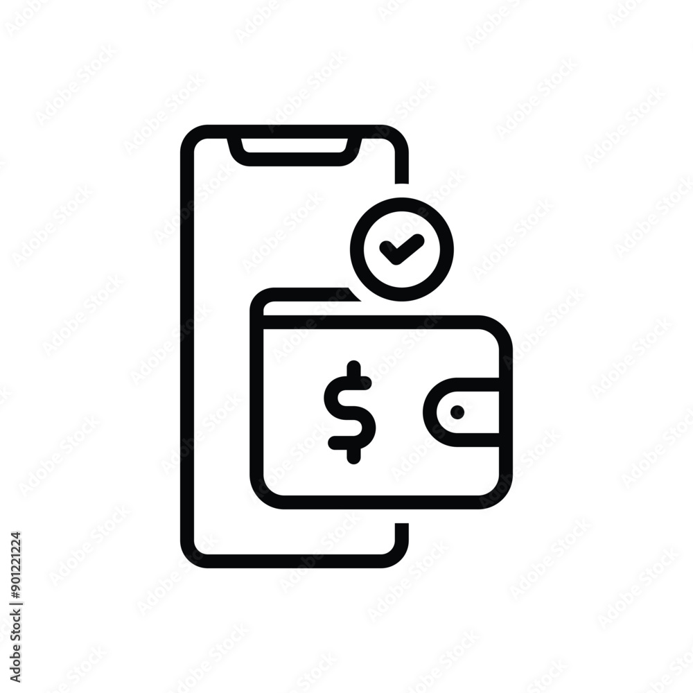 Black line icon for payment Black line icon for payment