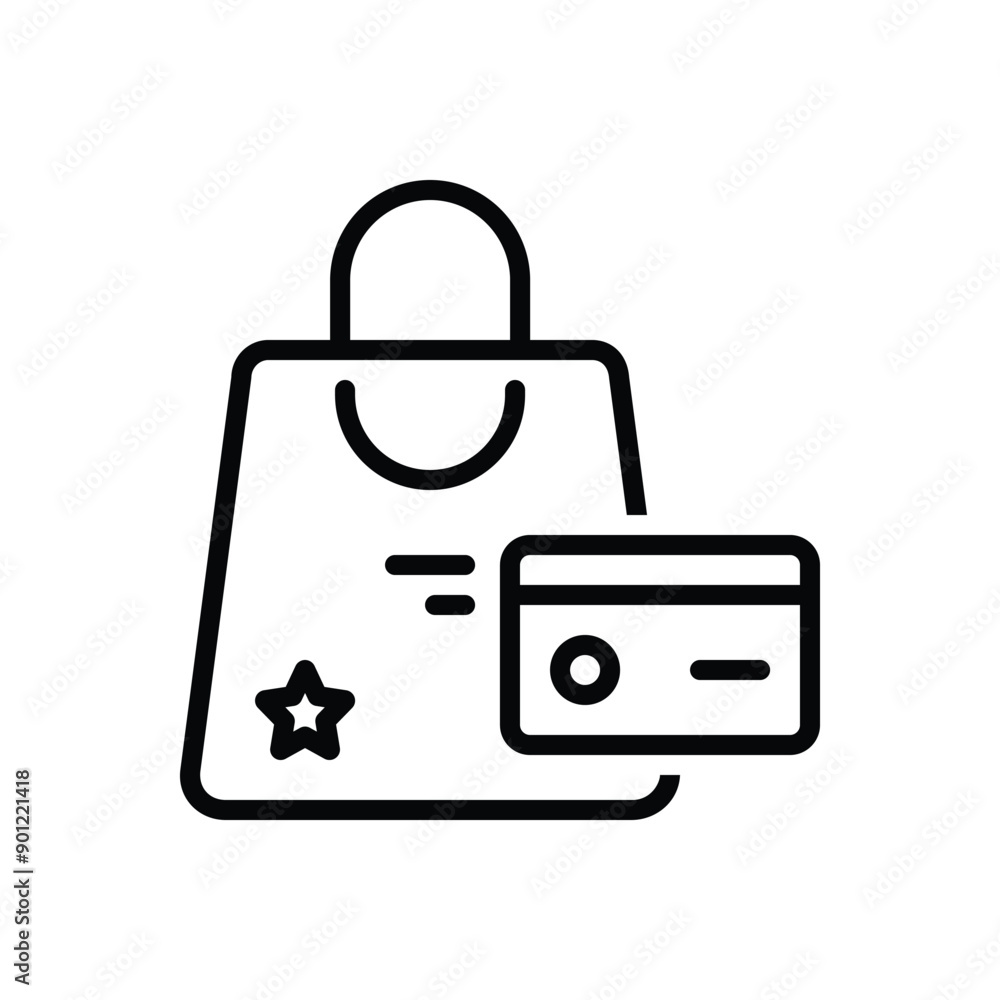 Black line icon for purchase Black line icon for purchase