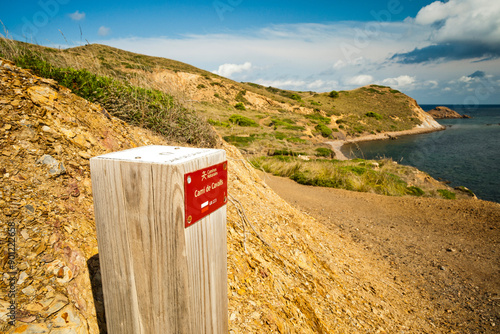 horse trail (Cami de Cavalls) GR223, Cabo de Cavalleria, Menorca. Balearic Islands. Spain. photo