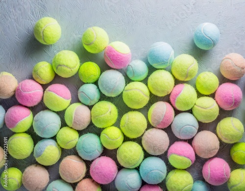 background with colorful pastel padel tennis balls