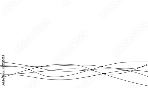 Line, bend, waves, flow pattern, abstract dynamic stroke, linear graphic rays, black as liquid sound, sound flow or texture of an energy technological trace, digital geometric movement.