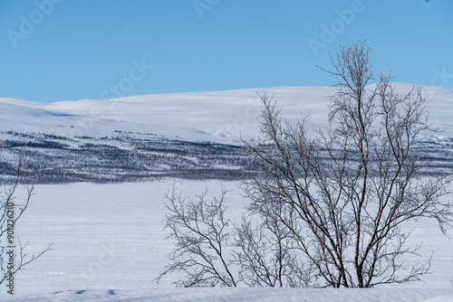 winter landscape around Lake Kilpisjärvi finland