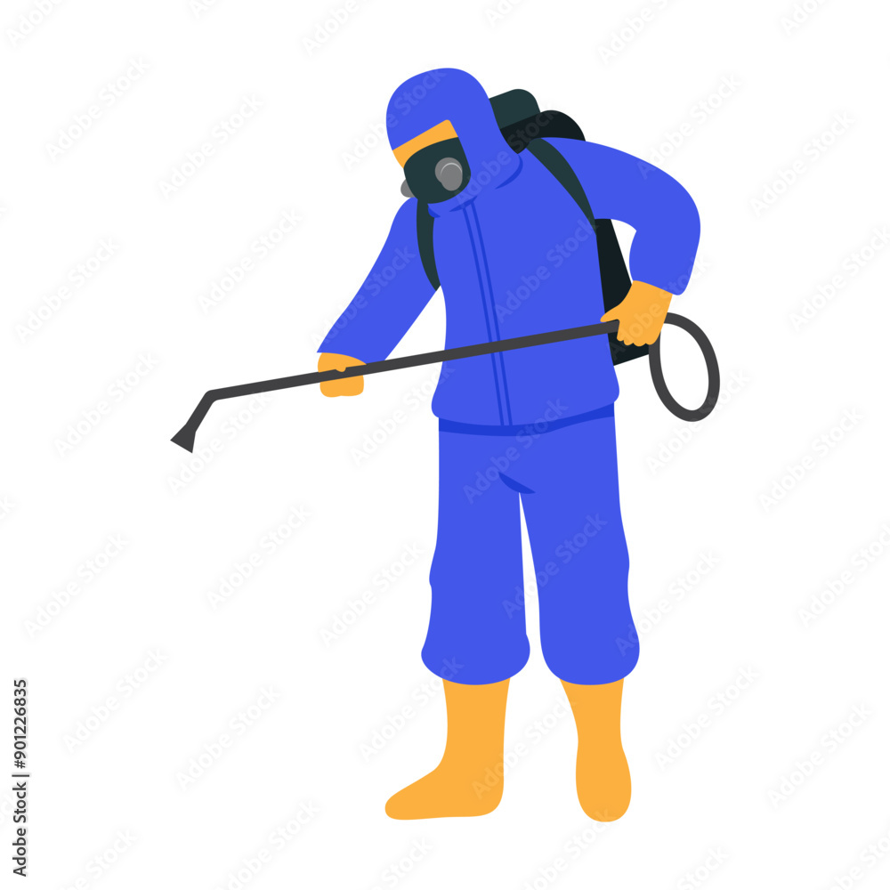 Disease Control Worker Character Illustration Disease Control Worker Character Illustration