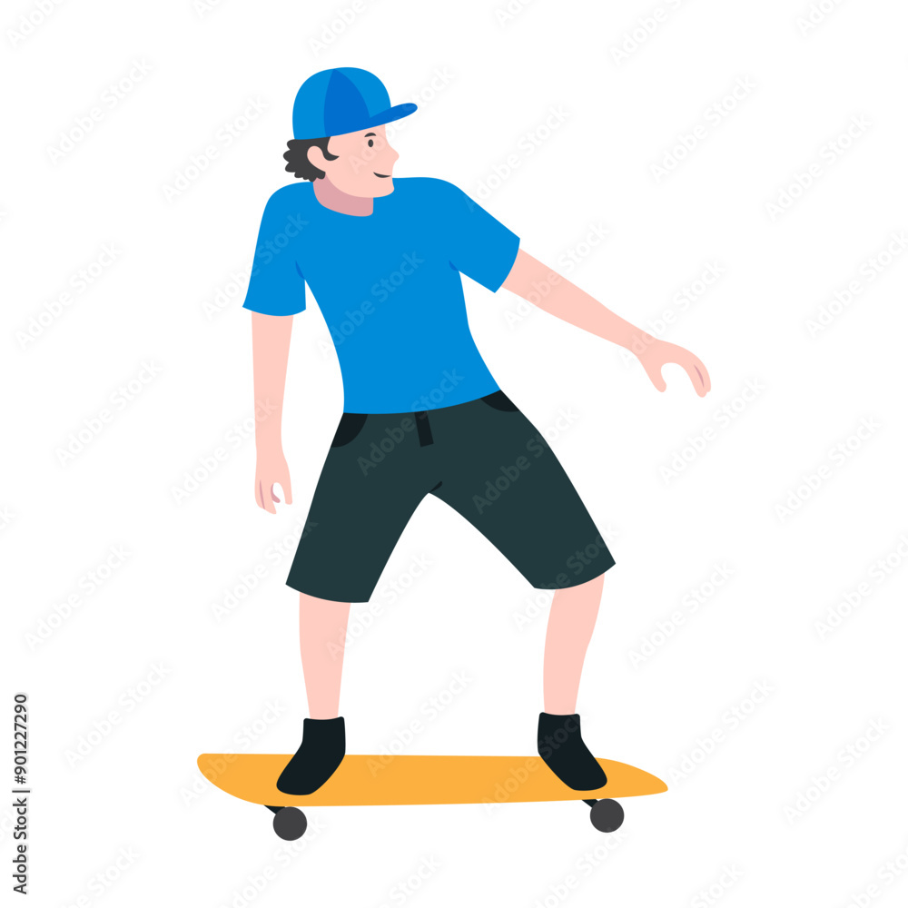Vector Skateboarding Guy Character Illustration Vector Skateboarding Guy Character Illustration