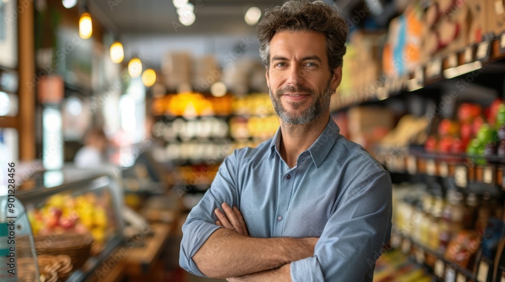 Stressed Retail Manager Facing Declining Sales Reports and Business Debt Challenges Stressed Retail Manager Facing Declining Sales Reports and Business Debt Challenges