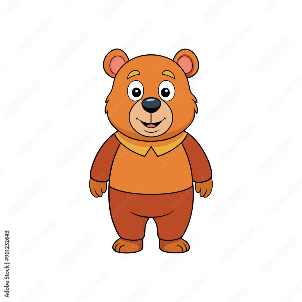 Obraz premium Vector cartoon Bear Clipart illustration On a White Background