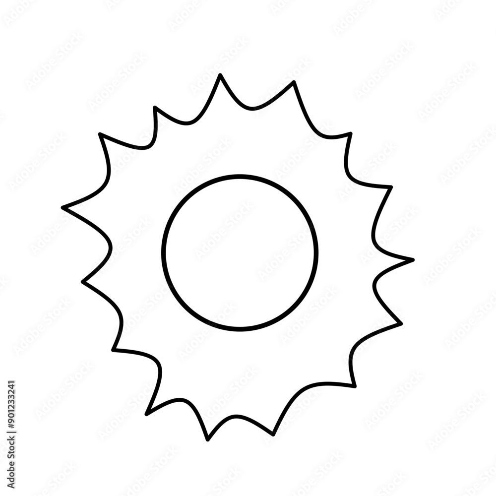 Sun illustration isolated in white Sun illustration isolated in white